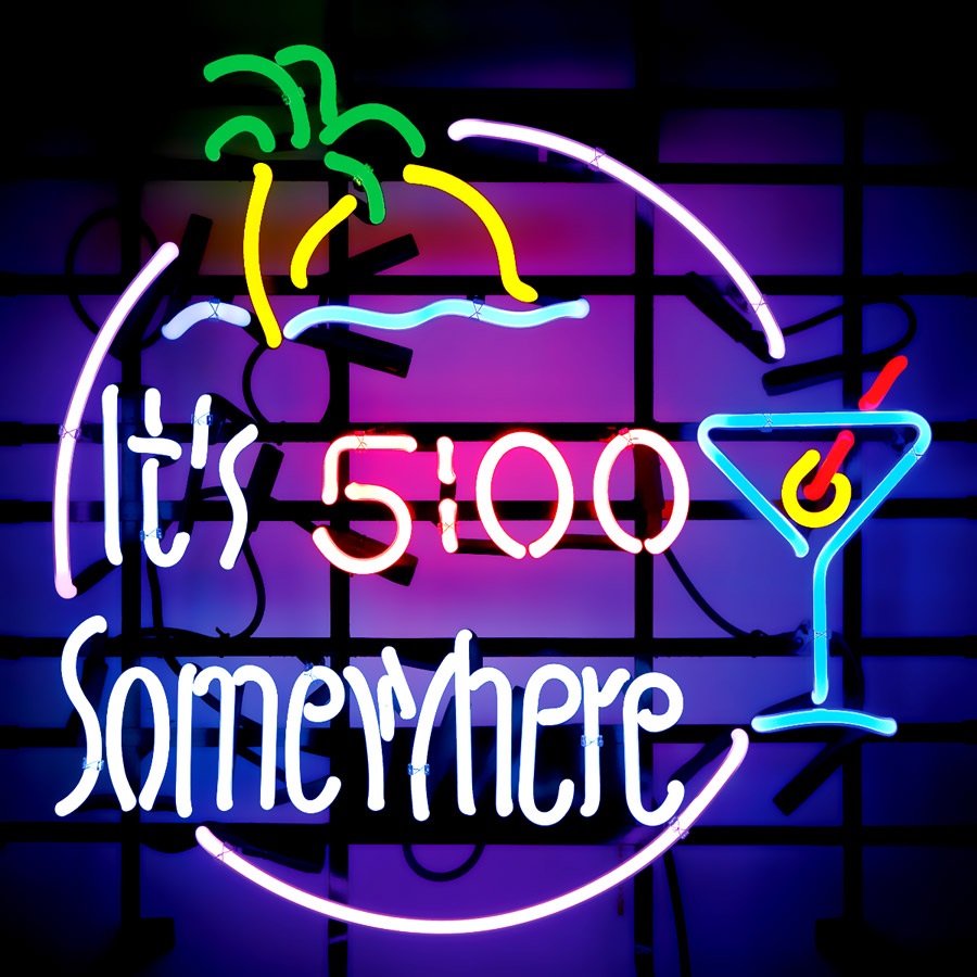 Its 500 Somewhere Cocktail Glass Neon Sign